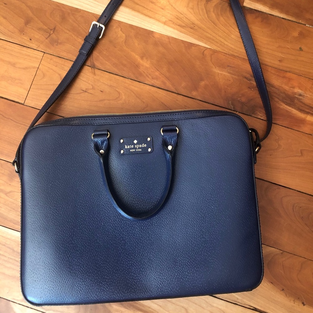 Kate Spade Navy Blue Laptop Bag Case like new